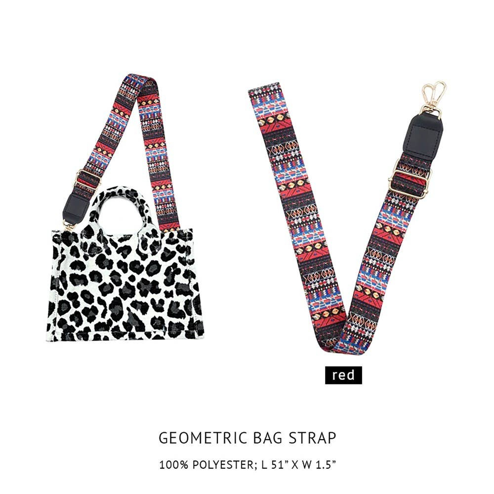 Multicolored Geometric Print Purse Bag Crossbody Adjustable Strap - Picture 2 of 3